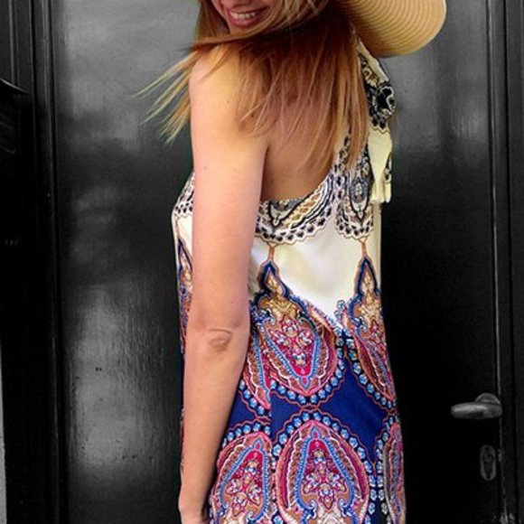 Ethnic Print Halter Top - Picture 2 of 4